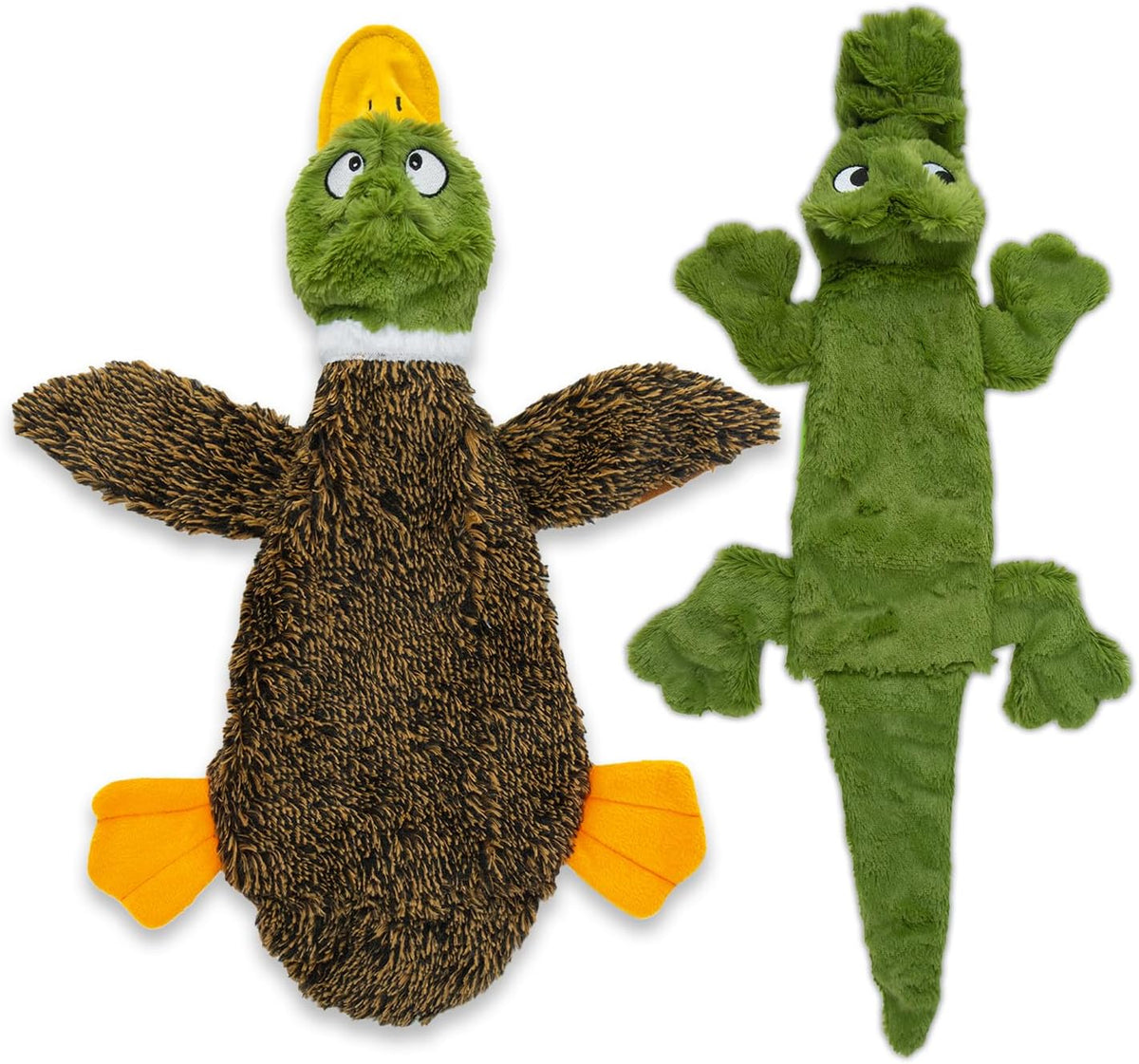 Best Pet Supplies 2-in-1 Fun Skin Stuffless Dog Toy - Wild Duck, Small | No-Stuffing, 2 Built-in Squeaker, No Mess, Soft, Interactive Indoor & Outdoor Play, Lightweight, Perfect for Moderate Chewer