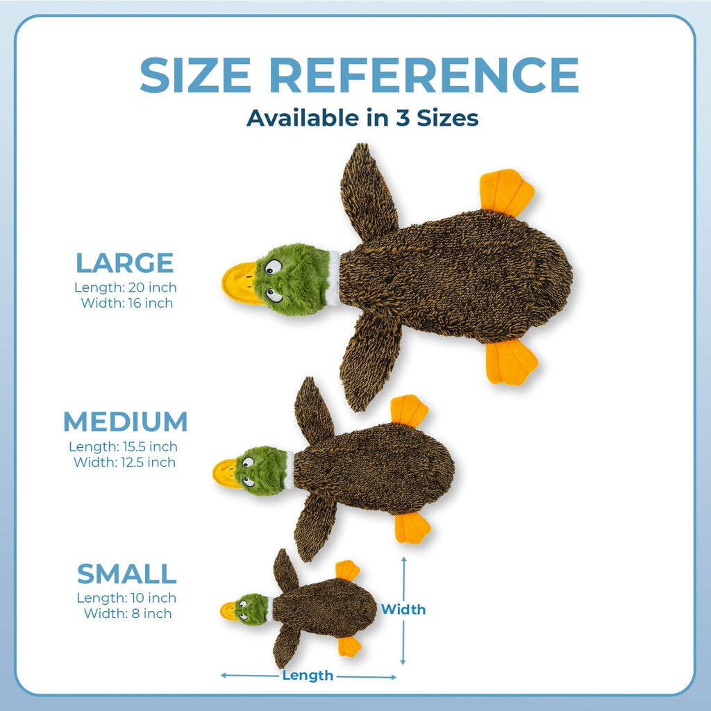 Best Pet Supplies 2-in-1 Fun Skin Stuffless Dog Toy - Wild Duck, Small | No-Stuffing, 2 Built-in Squeaker, No Mess, Soft, Interactive Indoor & Outdoor Play, Lightweight, Perfect for Moderate Chewer