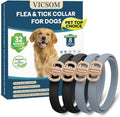 VICSOM Flea Collar for Dogs, Flea and Tick Prevention for Dogs, 4 Pack | 32 Months Flea and Tick Treatmen For Puppies And Small, Medium, Large Dogs, Waterproof Adjustable Collars, Unscented, Black