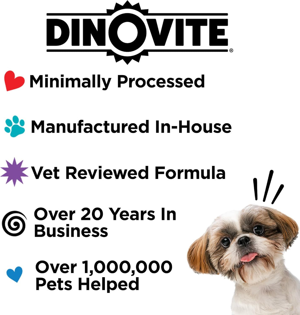 Dinovite Probiotics for Large Dogs, Probiotic Food Topper, 30 Servings