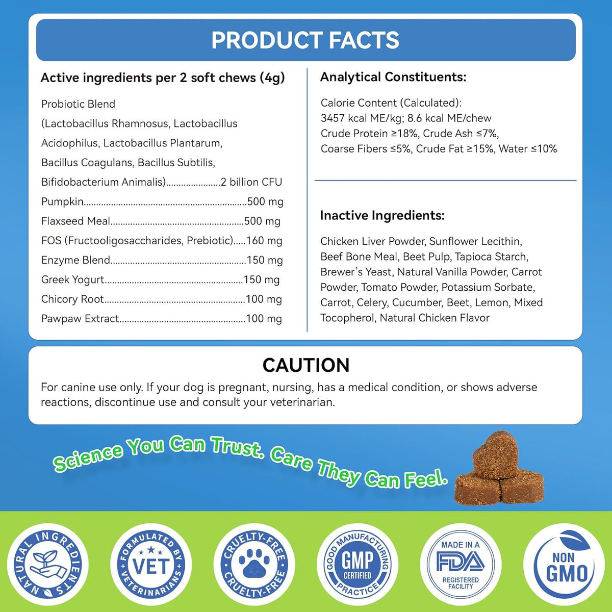 Probiotics for Dogs, Dog Probiotics for Yeast, Itchy Skin and Itchy Ears | WEALLIN Dog Probiotic Chews for Gut & Digestive Support, Diarrhea & Gas Treatment with Digestive Enzyme, Prebiotics & Pumpkin