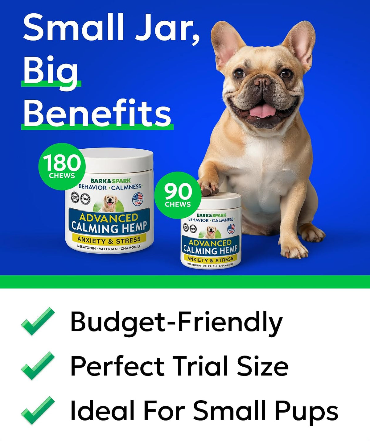 Hemp Calming Treats for Dogs - Stress&Anxiety Relief, Travel&Separation