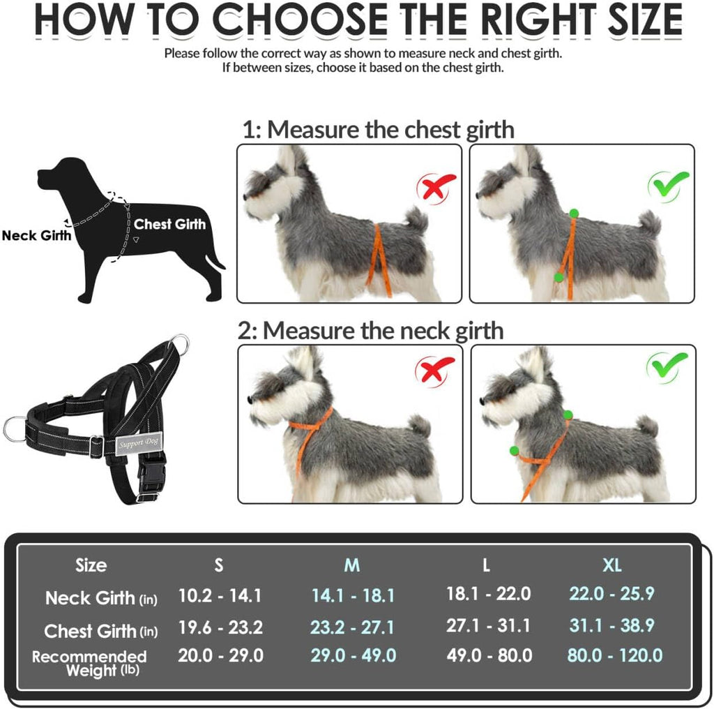 SlowTon No Pull Dog Harness with Front Clip - Heavy Duty, Soft Padded