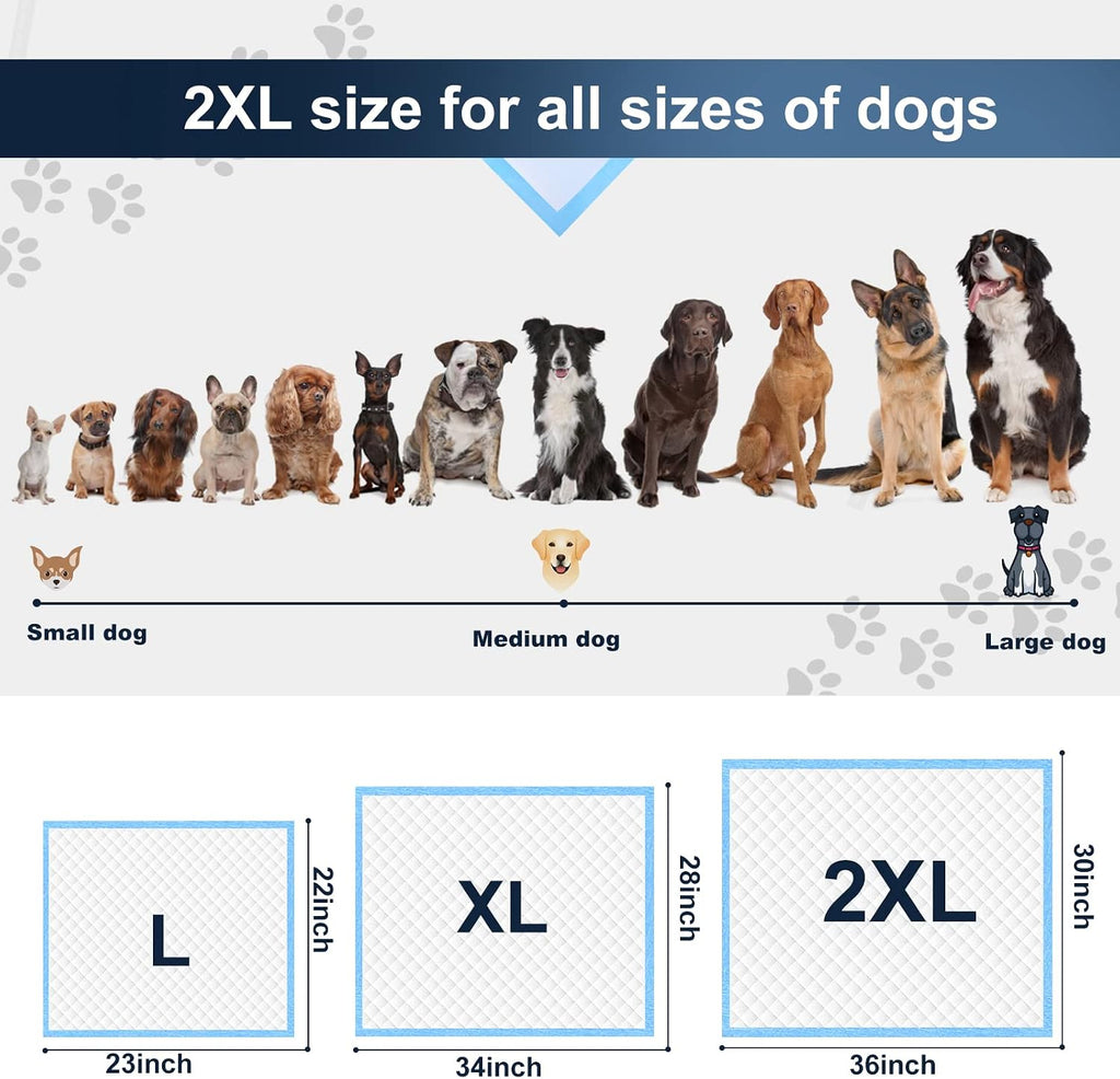 Boscute XXL Thicken 6 Layers Heavy Absorbent 30"x36" Pet Training Dog Pee Pads, Extra Large Polymer Leak-Proof Quick Dry Puppy Pee Pads, Disposable Pee Pads for Dogs Cats Rabbit | Heavy Absorbent up to 7 Cups, Quick Dry, for Dogs Cats Rabbit Potty Trainin