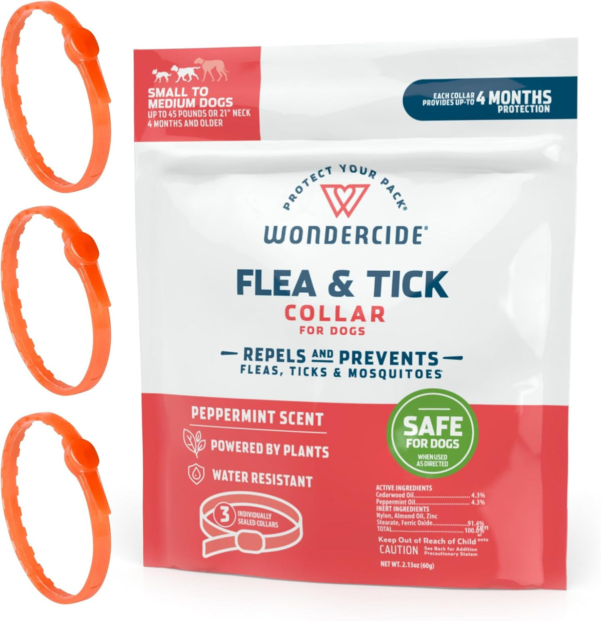 Wondercide Dog Collar - with Natural Essential Oils - 4 Months Protection | Flea, Tick, and Mosquito Repellent, Prevention for Dogs - Pet and Family Safe