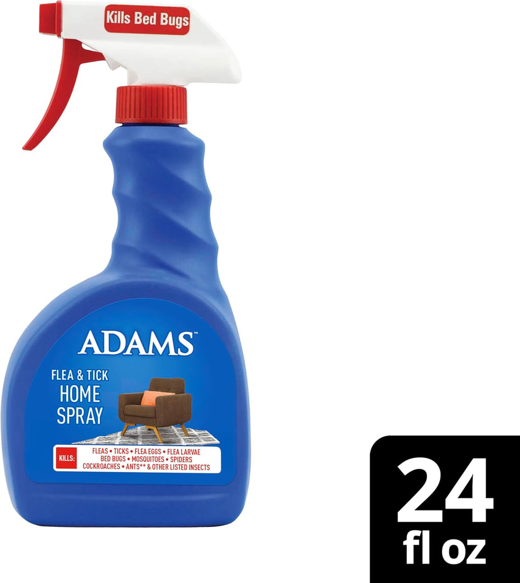 ADAMS Flea & Tick Home Spray for Bed Bugs, Fleas & Ticks, 24 oz | Flea spray for home indoor, up to 7 months, for carpet, furniture and pet bedding