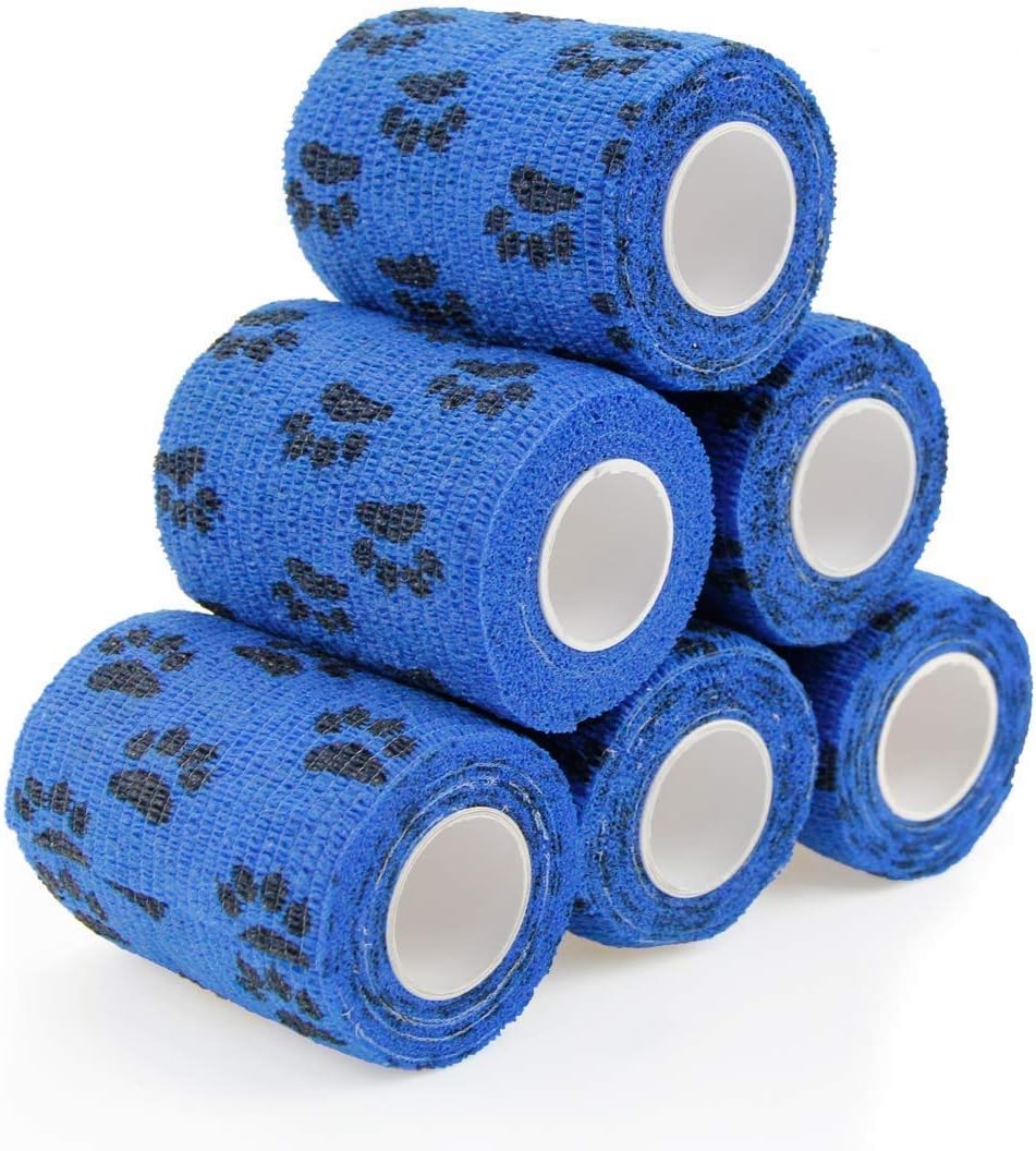 AUPCON Vet Wrap Cohesive Bandages Bulk Self Adhesive Bandage Wrap Self Adherent Wrap Non-Woven for Dogs Pet Animals & Ankle Sprains & Swelling 2 Inch x 5 Yards (2 Inch Claw)