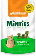 Minties Dental Treats for Cats, (Chicken/Salmon) Flavored Treats for Cats, Freshens Breath and Controls Tartar, 2.5oz