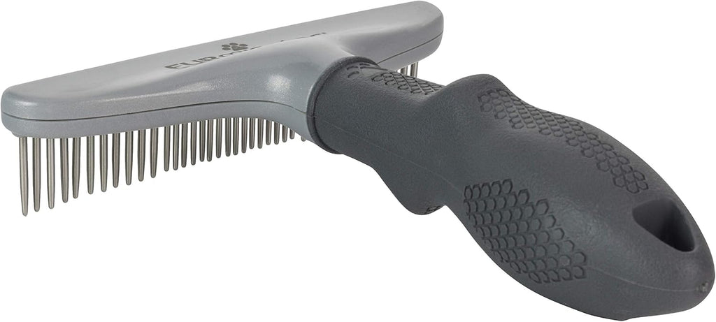 FURminator Dog/Cat Grooming Rake, Grooming Tool, Removes Loose Hair and Tangles, Gray