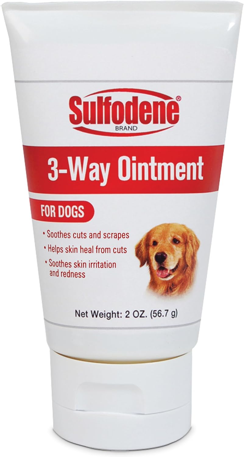 Sulfodene Wound Care 3-Way Ointment for Dogs & Puppies, Soothes Cuts, Scrapes, Skin Irritation, and Redness, First Aid Relief that Supports Skin Healing and Comfort, 2 oz | Vet Recommended dog first aid for cuts, scrapes, bites; helps skin heal