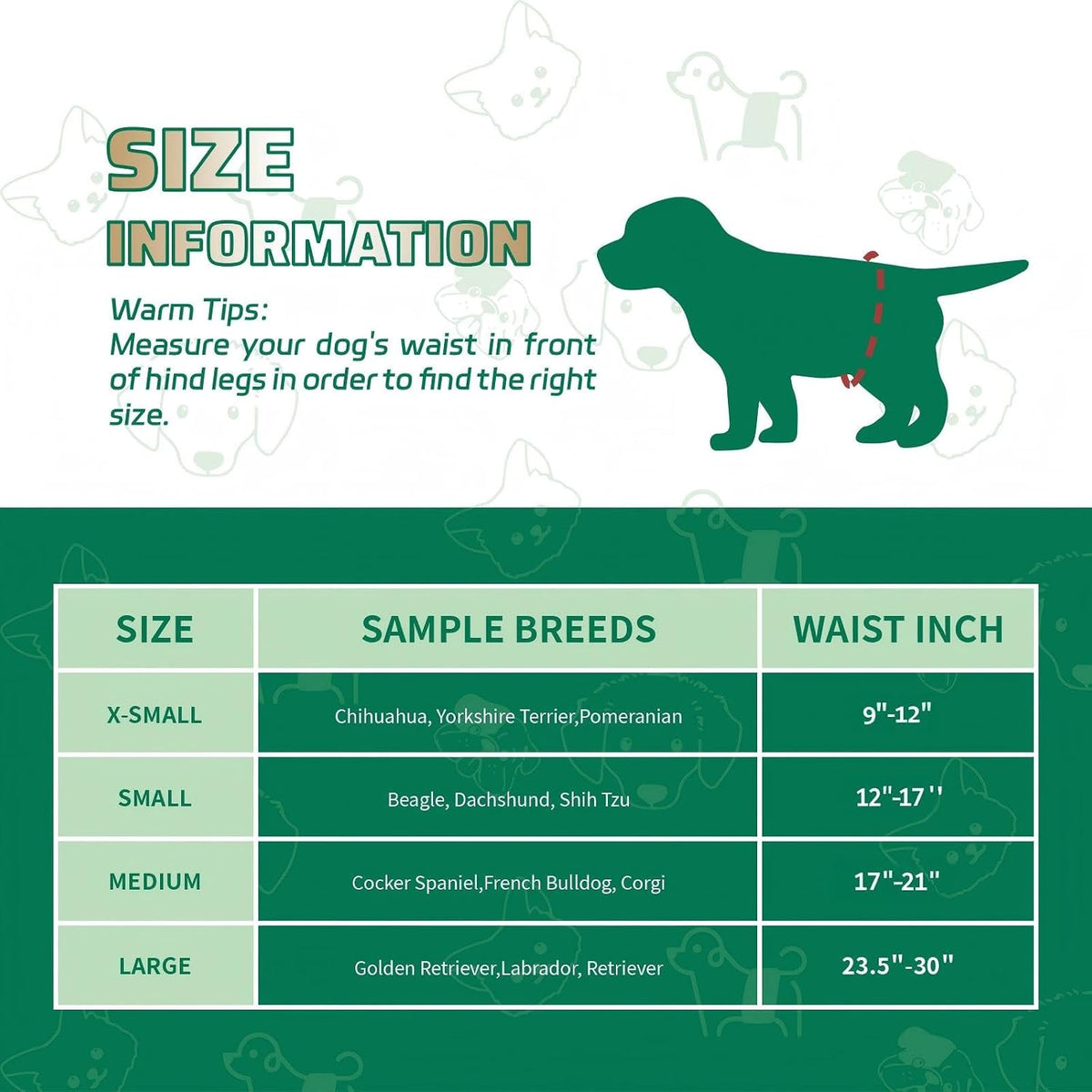 IMMCUTE Dog Diapers Male Small 50 Ct, Male Dog Diapers Disposable with Wetness Indicator, Adjustable Puppy Diapers Male, Flashdry Gel Technology, Male Dog Wraps for Incontinence & Marking