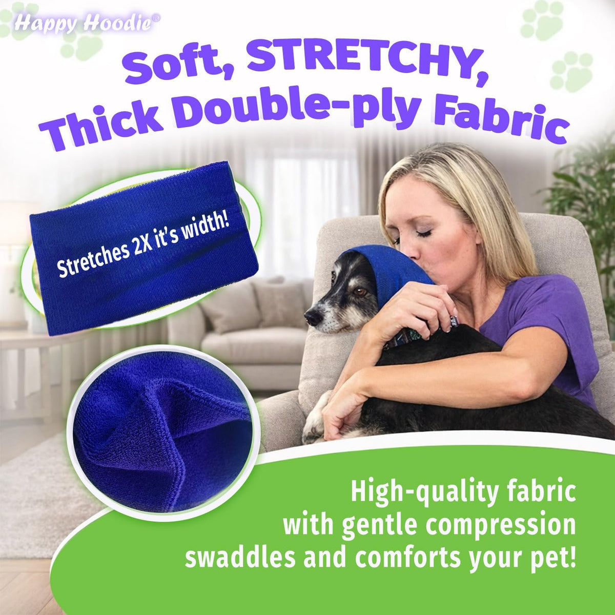 Happy Hoodie The Original Dog & Cat Calming Band for Noise & Anxiety Relief