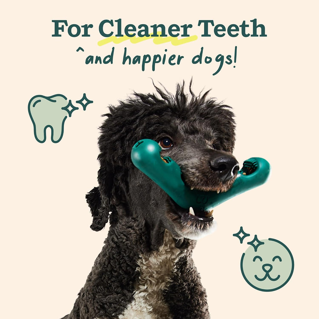 WOOF Bite n' Brush Dog Dental Chew Toy Refills, Chicken, 18 Count | Dental refill treats, chicken & beef options, oral care ingredients, reusable with Bite n' Brush