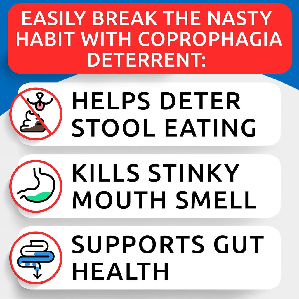 No Poo Chews for Dogs - Coprophagia & Stool Eating Deterrent with Probiotics, Digestive Enzymes & Breath Aid Support - Stop Dog Poop Eating | Probiotics, Digestive Enzymes & Breath Aid Support - Stop Dog Poop Eating - 120 chews