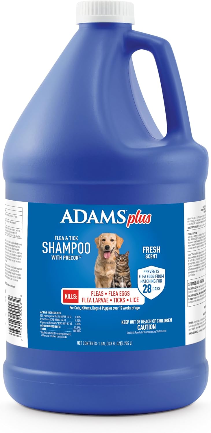 ADAMS Plus Flea & Tick Shampoo with Precor for Dogs & Cats, 12 oz