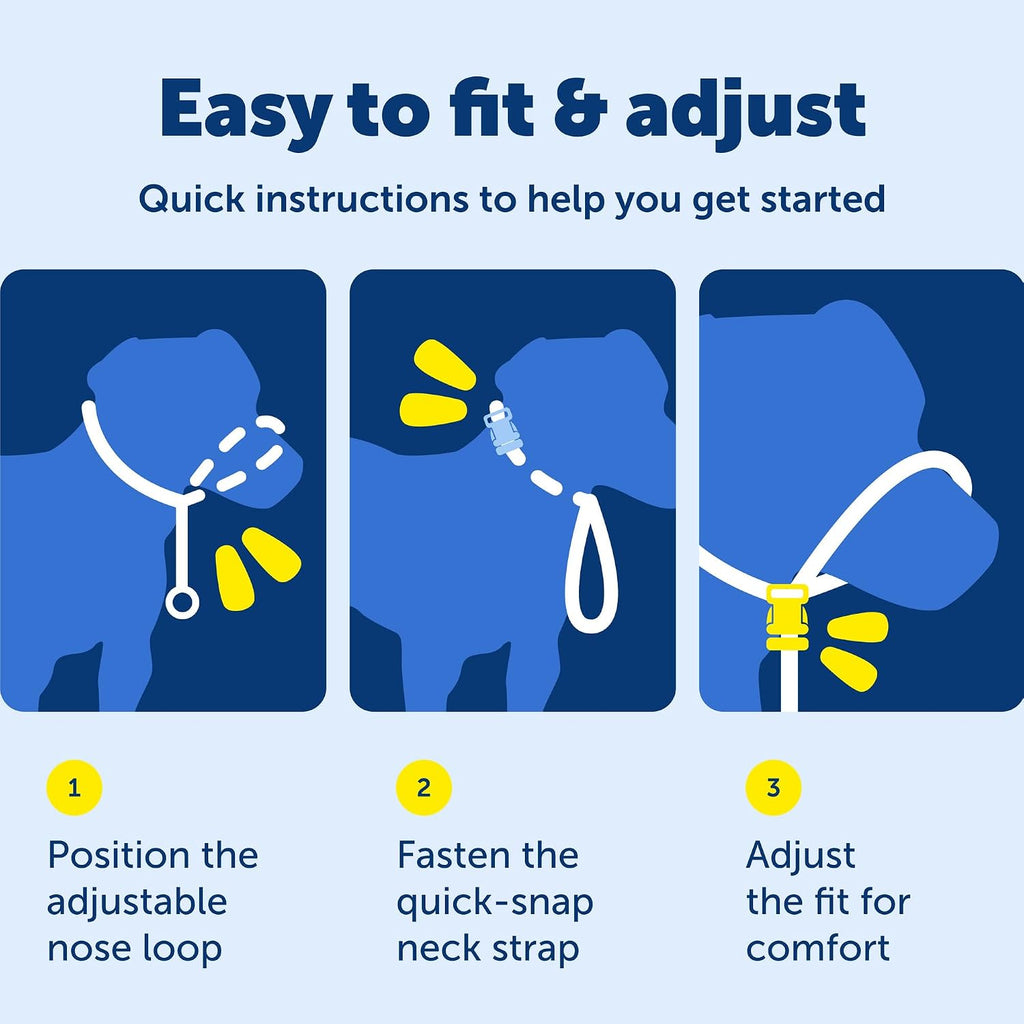 PetSafe Gentle Leader No Pull Dog Headcollar, Royal Blue, Medium | Veterinary Behaviorist-Designed No-Pull Headcollar Redirects Pulling Instinct, Padded Neoprene Nose Loop, Quick-Snap Fit