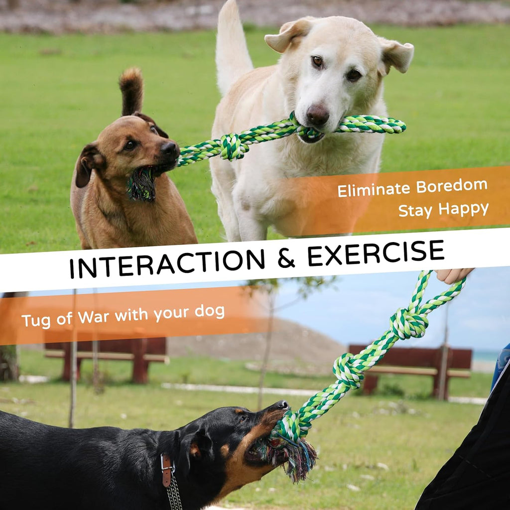TLAZZ 2 Pack Chew Toys, for Aggressive Chewers | Dog Rope Toys, for Medium Large Breed, Teeth Cleaning Chew Toys Tug Toy, for Dog Boredom