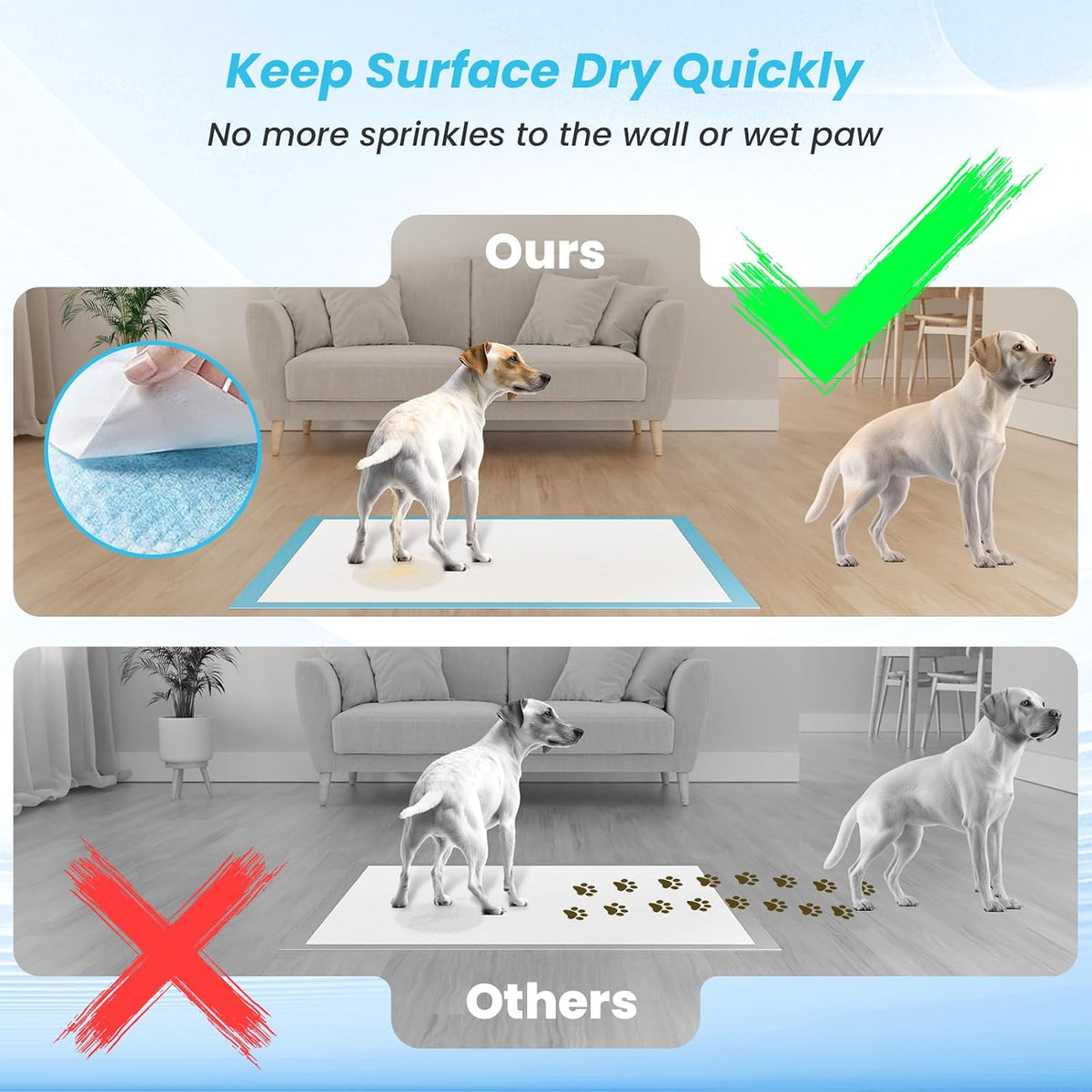 Puppy Pads for Dogs 32"x36" 60 Count, Thicken Disposable Pet Pee Pads | Extra Large & Non-Slip, Leak-Proof Incontinence Underpads, Super Absorbent & Quick-Dry, Jumbo Potty Pad for Cats Rabbits