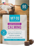 VetIQ Calming Support Supplement, Calming Chews for Dogs Help Manage Stress and Promote Relaxation, Anxiety Relief for Dogs, Made in the USA, 60 Count | Helps manage stress & promote relaxation; daily calming supplement chew; made in USA; ideal for storms