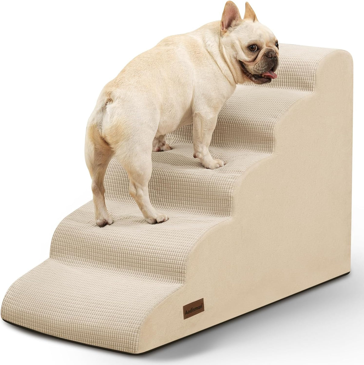 Aodisman Dog Stairs for Small Dogs and Cats,3-Step Pet Ramp for Bed & Couch