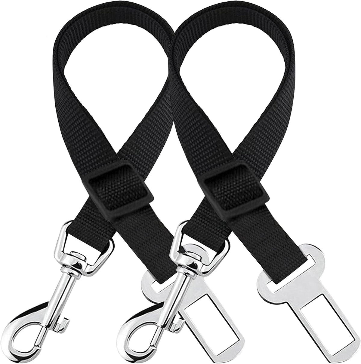 SunGrow Dog Seat Belt for Car, Adjustable Nylon Pet Seatbelt, Supports All Cars, Dog Car Leash Seat Belt, Seatbelt for Dogs, Cats & Ferrets Travel Harness