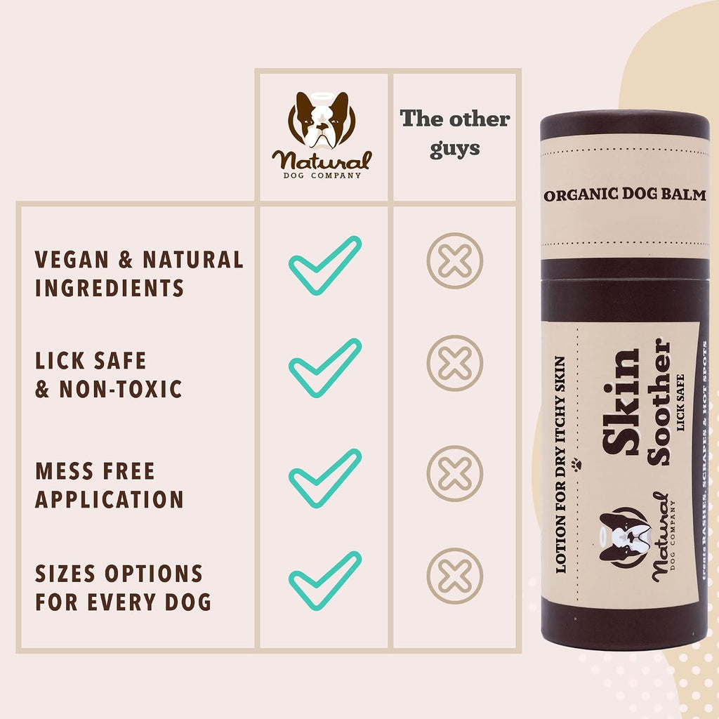 Natural Dog Company Skin Soother Dog Skin Balm, 2 oz Stick | Moisturizing for Dry Itchy Skin, Hot Spot Treatment, Coconut Oil & Vitamin E, For Outdoor Play, Beach Days & Hot Weather