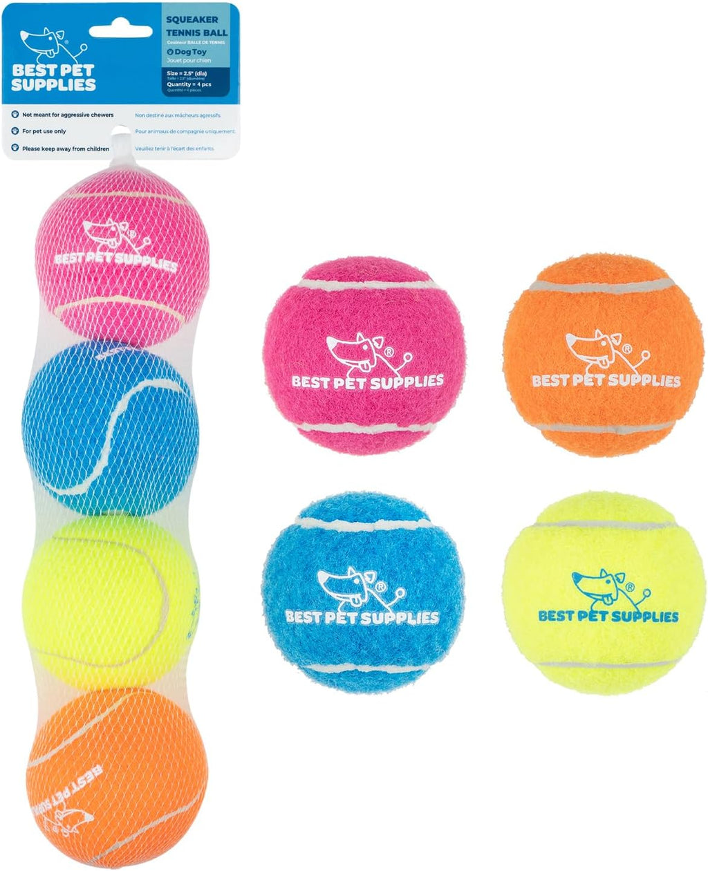 Best Pet Supplies Interactive Squeaky Dog Toy - Crinkle Duck, Blue | Stuffing Free Body, Soft, Squeaks & Crinkles, No Mess, Perfect for Moderate Chewers, Toss and Fetch Play