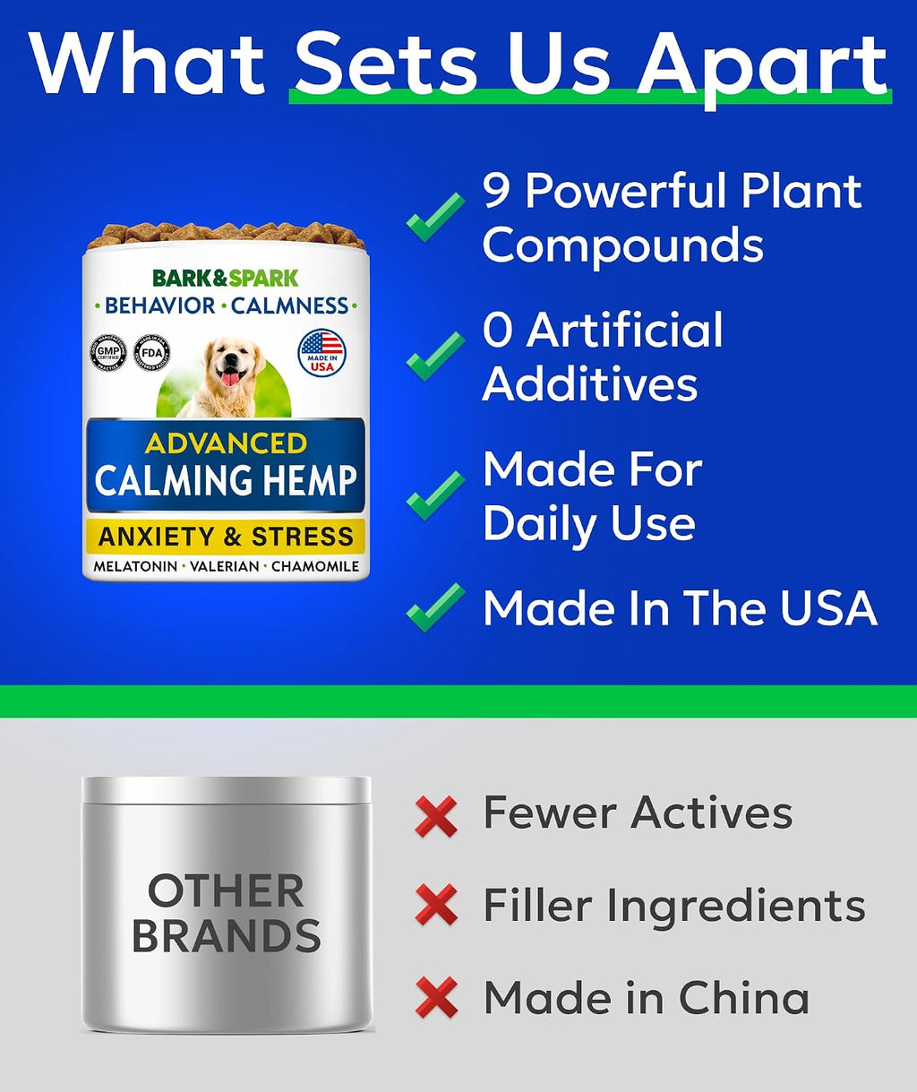 Hemp Calming Treats for Dogs - Stress&Anxiety Relief, Travel&Separation