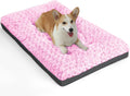 POCBLUE Deluxe Washable Dog Bed for Large Dogs Dog Crate Mat 35 Inch Comfy Fluffy Kennel Pad Anti-Slip for Dogs Up to 60 lbs, 35" x 23", Grey