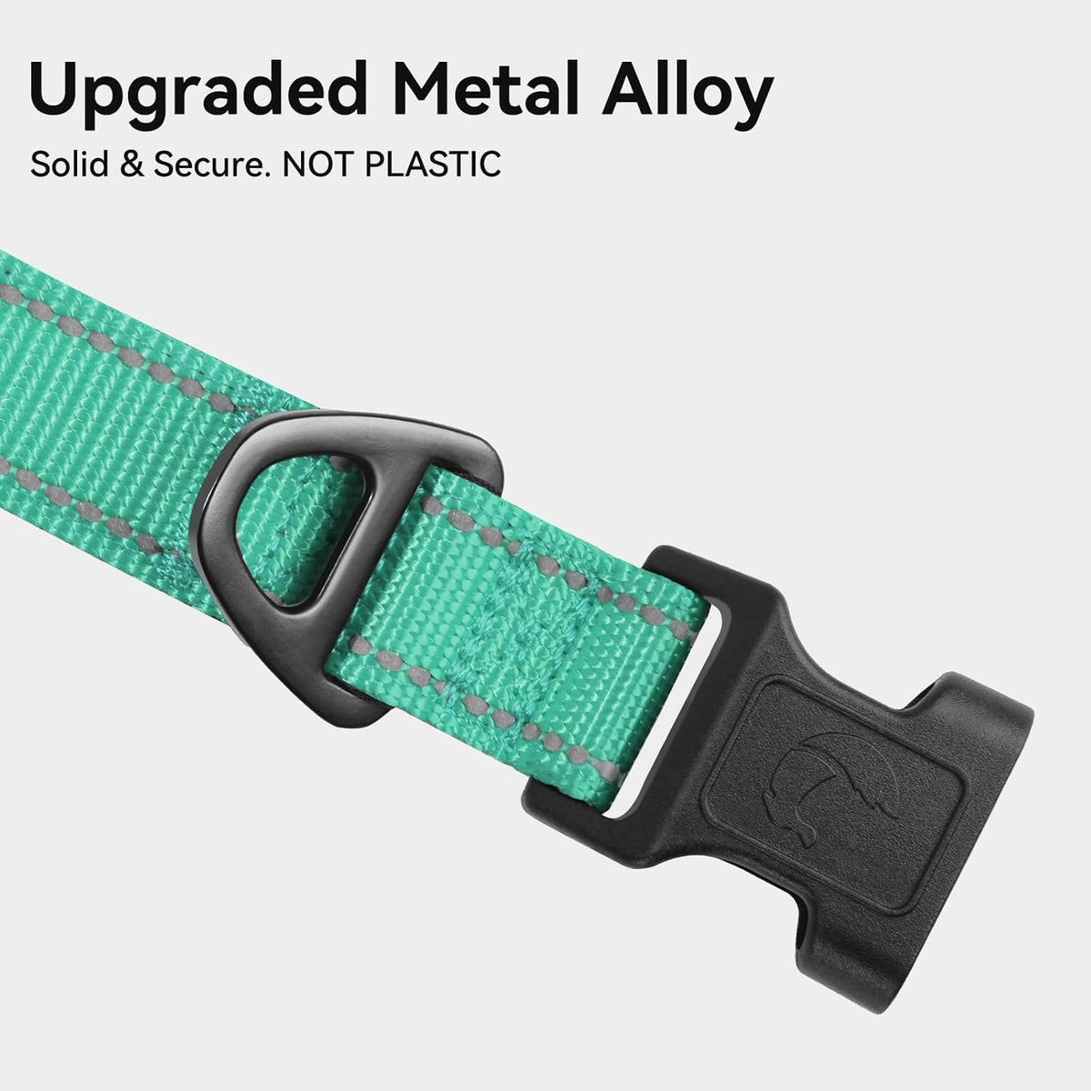 Joytale Reflective Dog Collar, Adjustable Neoprene Padded, Teal L