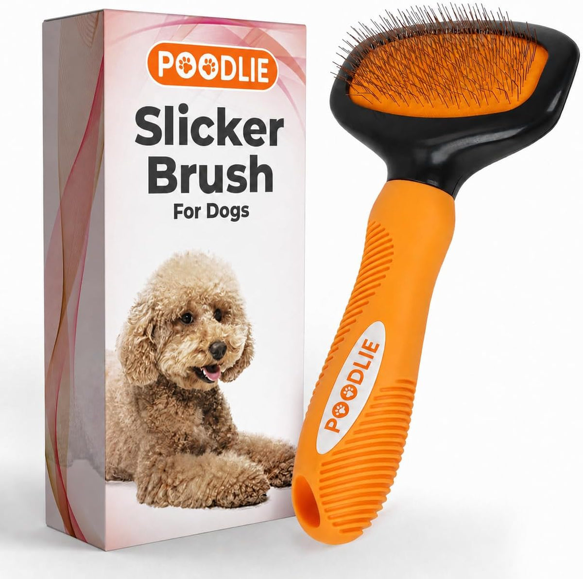Poodle Pet Slicker Brush - For Dogs, Cats, Rabbits - Matted/Loose Fur, Knots - Suitable for Doodle/Goldendoodle Grooming and Shredding Short/Long Hair