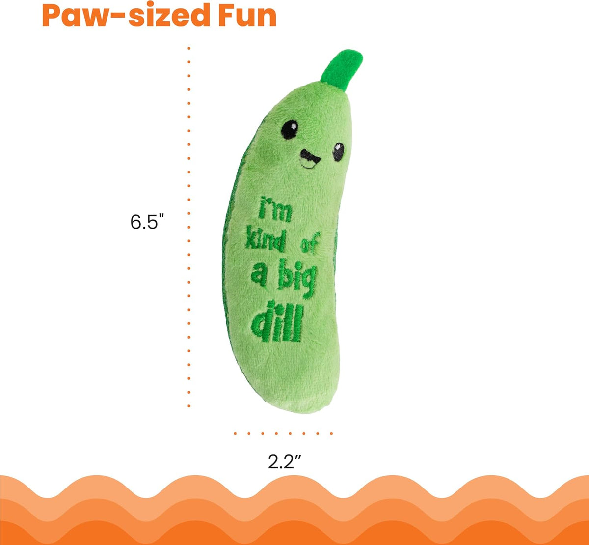 Catstages Crunchy Pickle Kicker Chew Cat Toy, Catnip & Dental Mesh, 6.5"