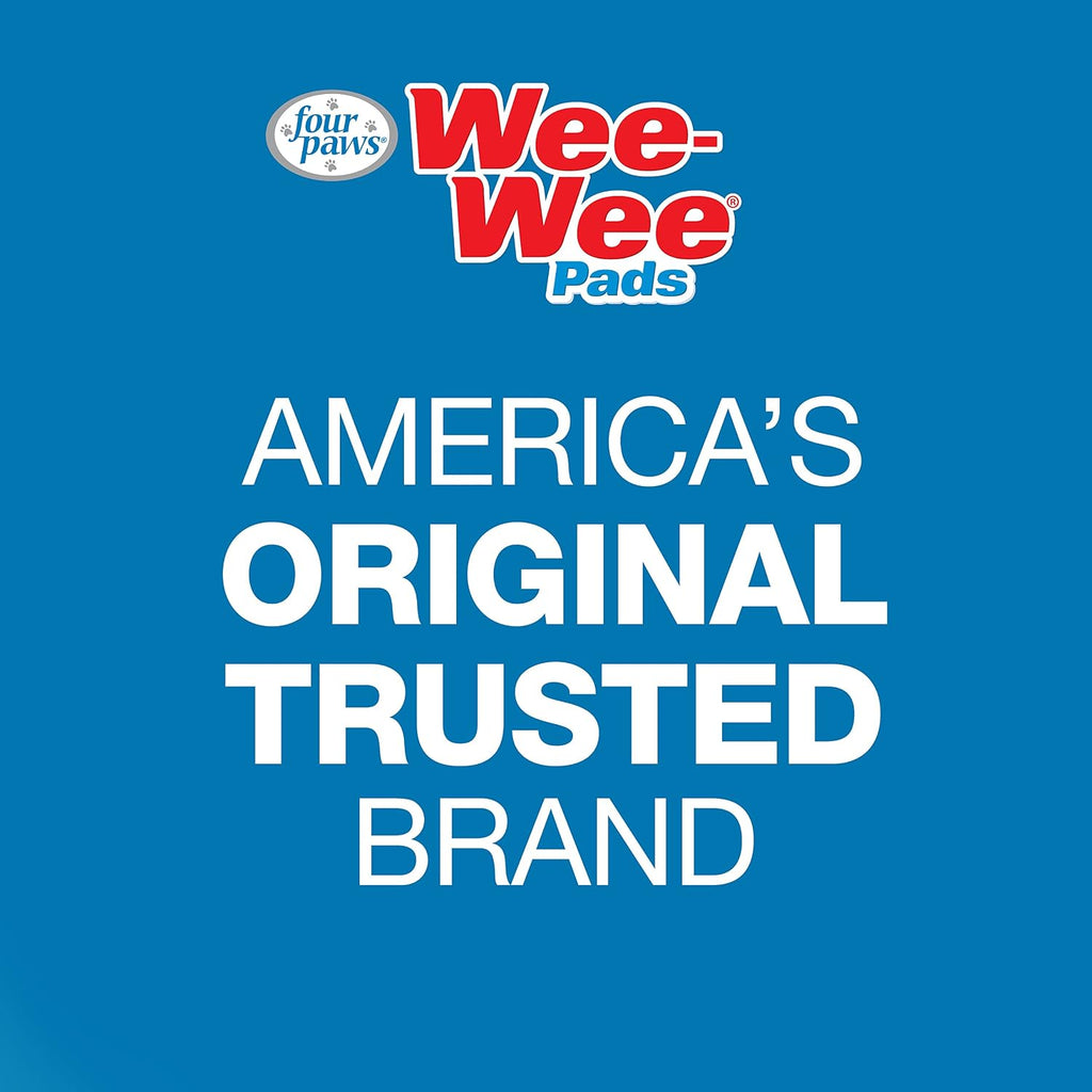 Four Paws Wee-Wee Odor Control with Febreze Freshness Pee Pads for Dogs & Puppies, Leak-Proof Dog Housebreaking Potty Training Floor Protection, Spring Fresh Scent, 22" x 23", 100 Count