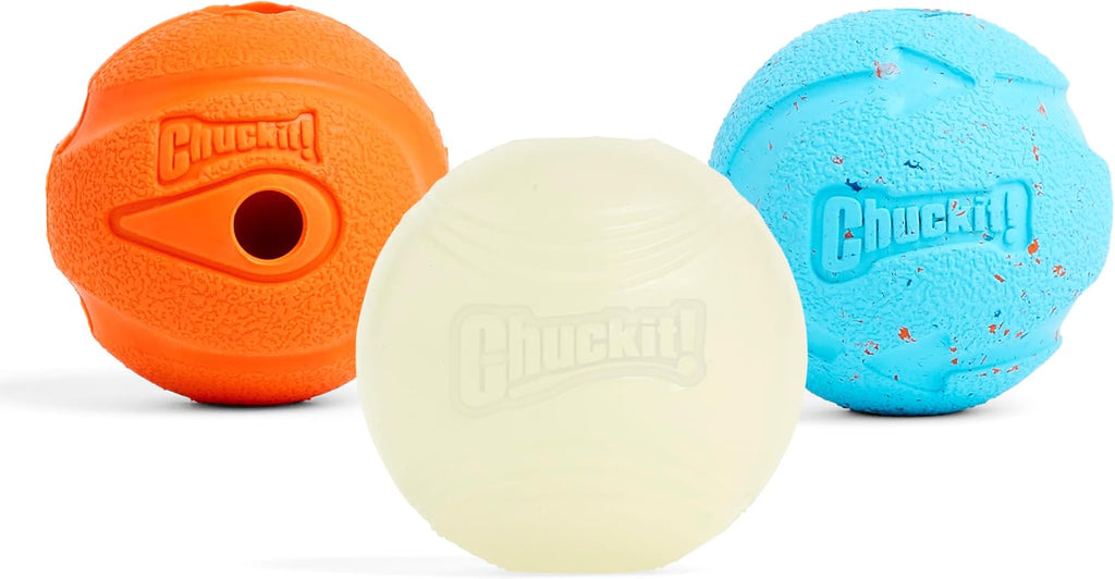 Chuckit! Ultra and Rugged Dog Balls, High-Bounce Fetch, Medium, Set of 3 | This Set of 3 Interactive Fetch Balls Offers High-Bounce, Durable Play for Medium-Sized Dogs Who Love a Good Chase