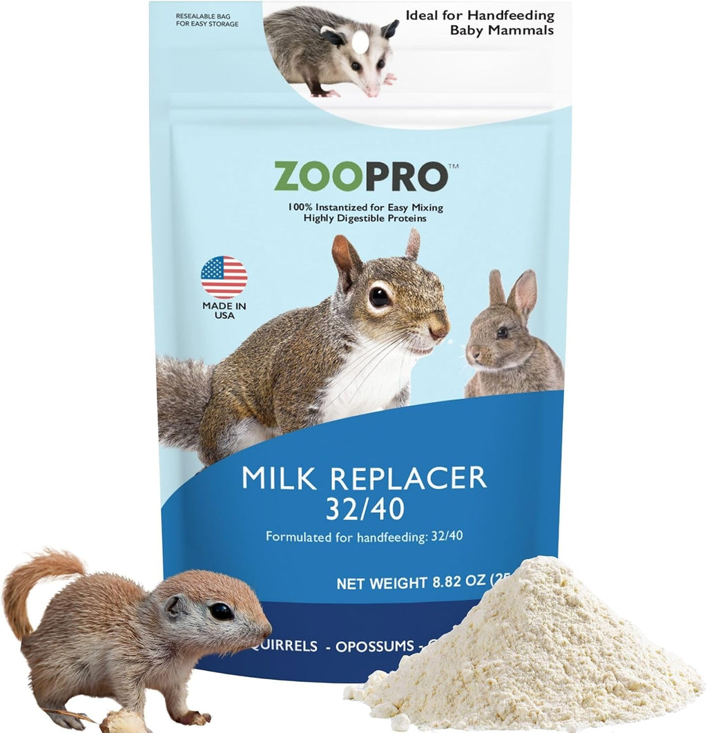 Milk Replacer - Healthy Powdered Formula Ideal for Baby Squirrels, Rabbits, Opossums, Raccoons | 100% Instantized for Mixing Digestible Proteins | 8.8oz (Specialty Milk Replacer 8.8 oz.)