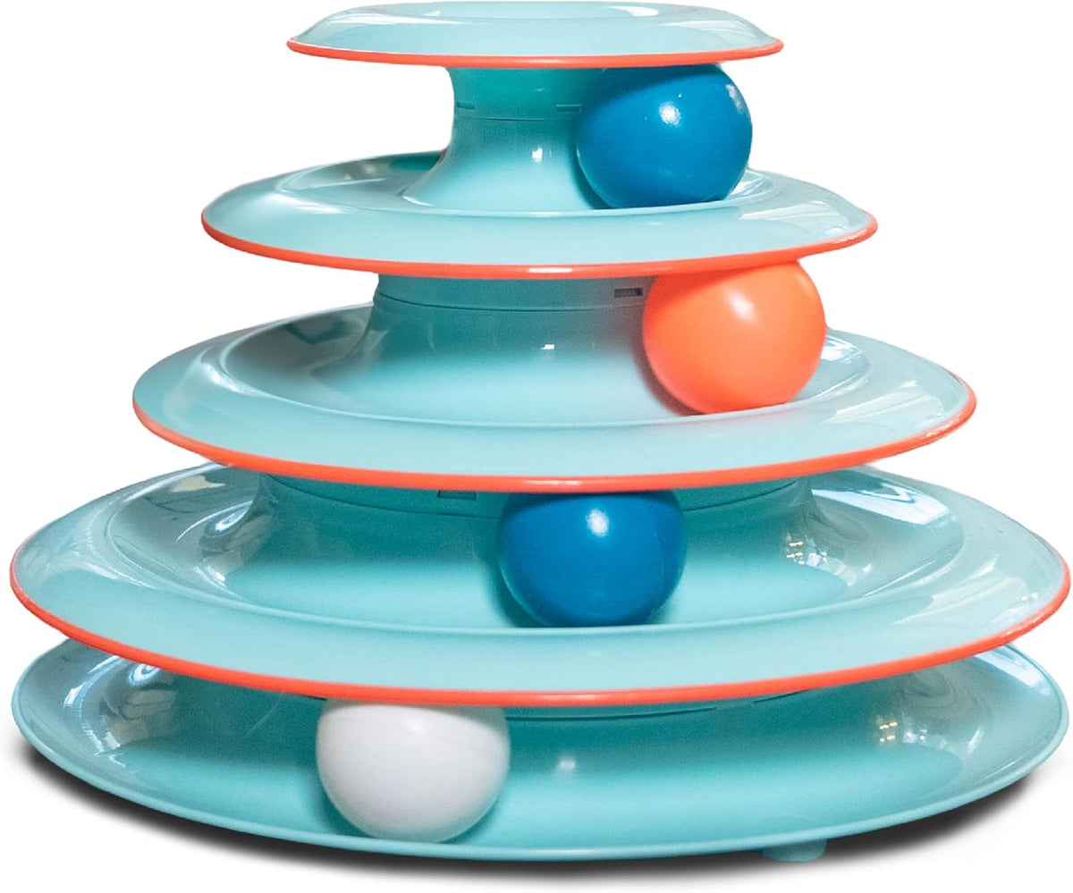 Catstages Tower of Tracks Interactive Cat Toy, 6 Spinning Balls, 10" x 5.3"