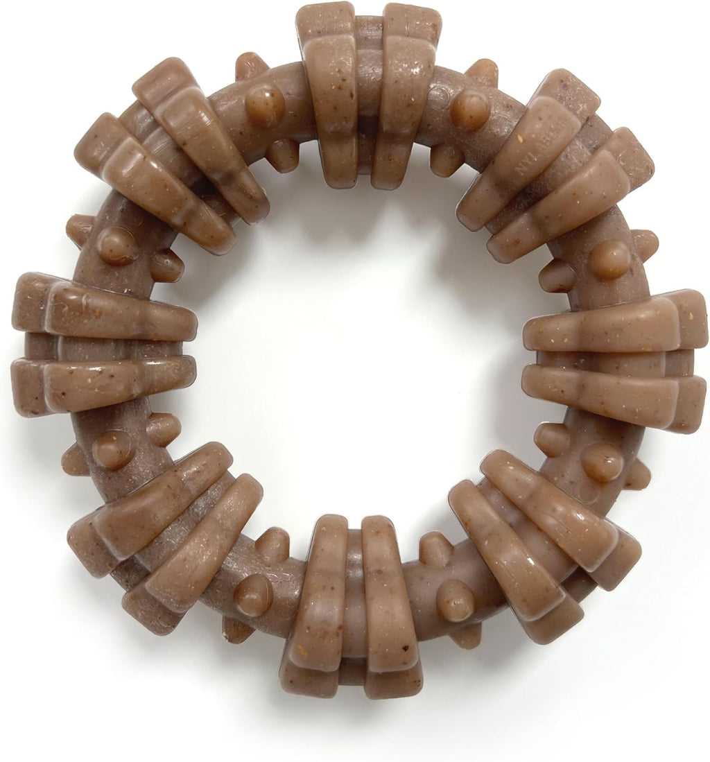 Nylabone Strong Chew Ring Dog Chew Toy Made with Real Beef & Chicken | X-large breeds, durable, long-lasting dog bone, textures help clean teeth, keeps dogs busy, for dogs 50+ lbs