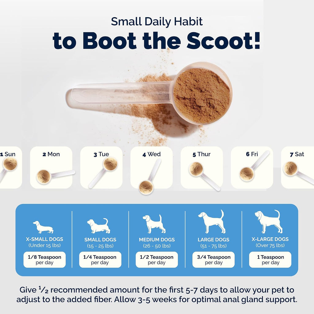 Vetnique Glandex for Dogs Anal Gland Powder, Scooting Fiber 5.5oz Beef | Boot the Scoot Support for Scooting & Fishy Odor, Pumpkin Seed & Apple Pectin Fiber, Probiotics, Bromelain, Food Topper
