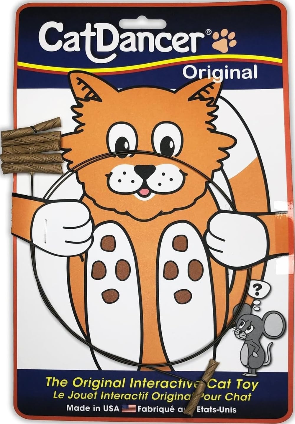 Cat Dancer Interactive Cat Toy - Fun and Fitness for Your Furry Friend - Engaging Paper Roll Attached with 30 Inches Flexible Spring Steel Wire for Playful Cats – 2 Pack