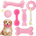 Puppy Toys, 9 Pack Puppy Chew Toys for Teething, Cute Pink Small Dog Toys, Teething Toys for Puppies, Soft Durable Interactive Dog Chew Toy for Small Dogs