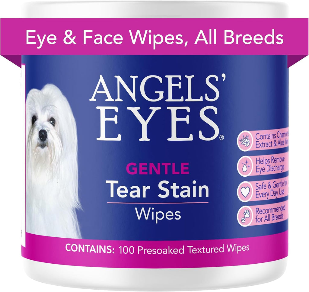 Angels' Eyes Dog & Cat Tear Stain Wipes | Eye Stain Remover Pads 100ct