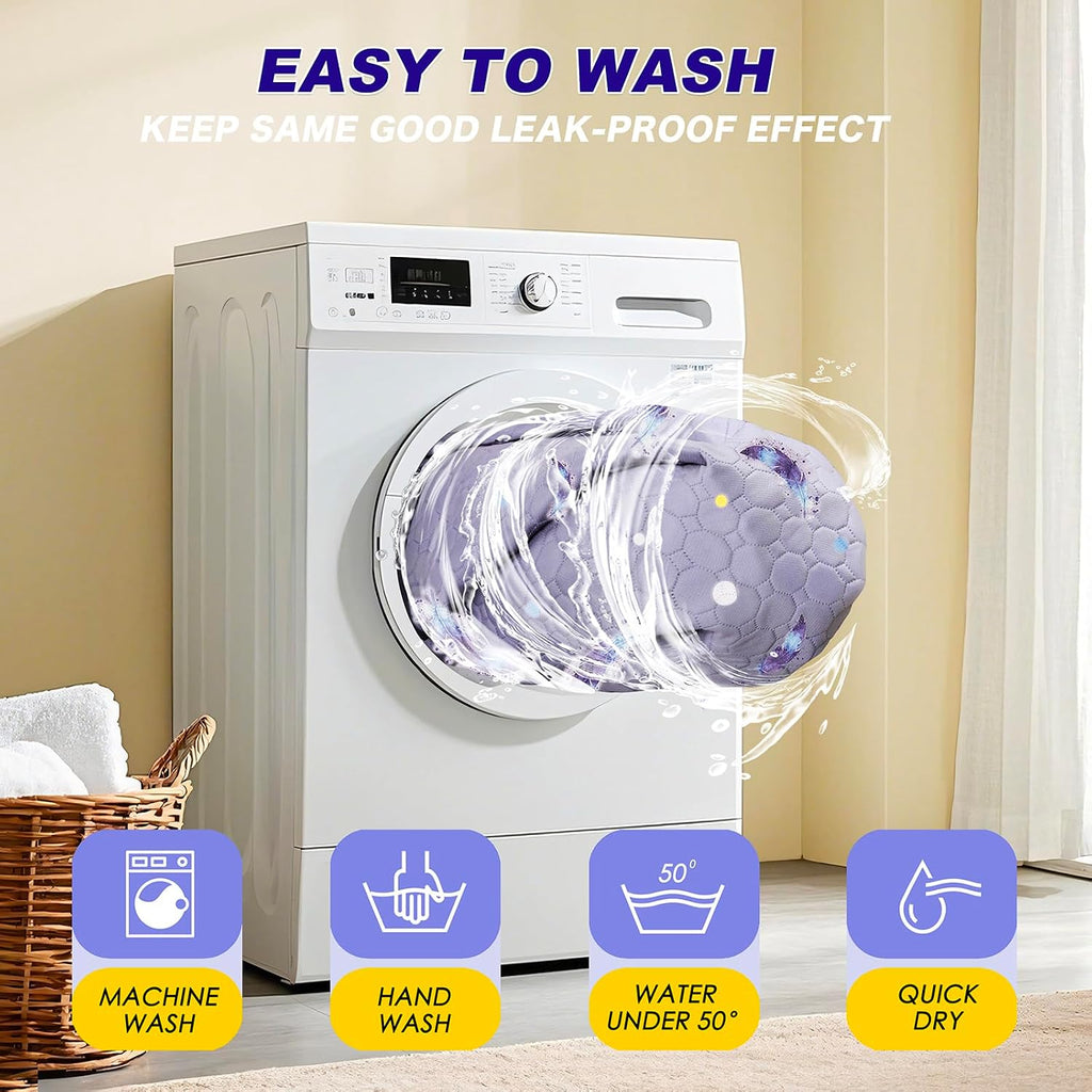 Washable Dog Pee Pads, Non-Slip Waterproof, 36 x 41 in, 2 Pack, Feather | Super absorbent, waterproof and non-slip; washable, reusable dog pads for crates, playpens, floors, furniture and travel
