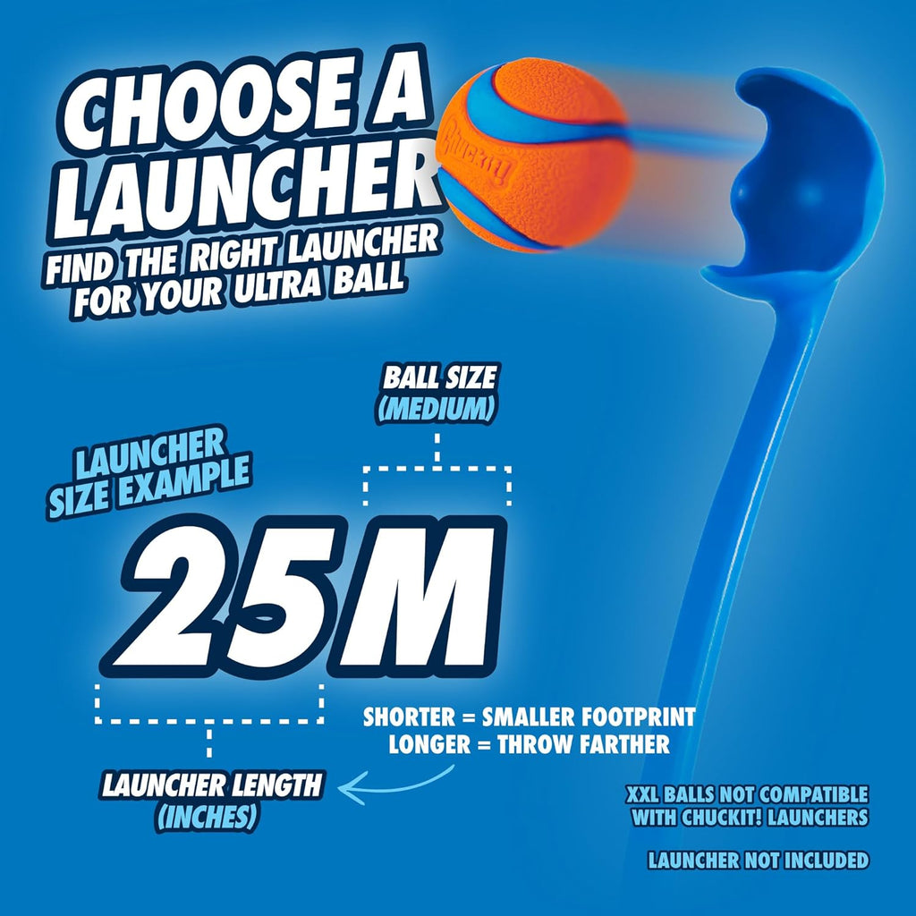 Chuckit! Ultra and Rugged Dog Balls, High-Bounce Fetch, Medium, Set of 3 | This Set of 3 Interactive Fetch Balls Offers High-Bounce, Durable Play for Medium-Sized Dogs Who Love a Good Chase