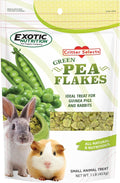 Exotic Nutrition Green Pea Flakes 3oz. - Healthy & Unique Treat - Rat, Degu, Prairie Dog, Chinchilla, Hedgehog, Parrot, Guinea Pig, Rabbit, Hamster