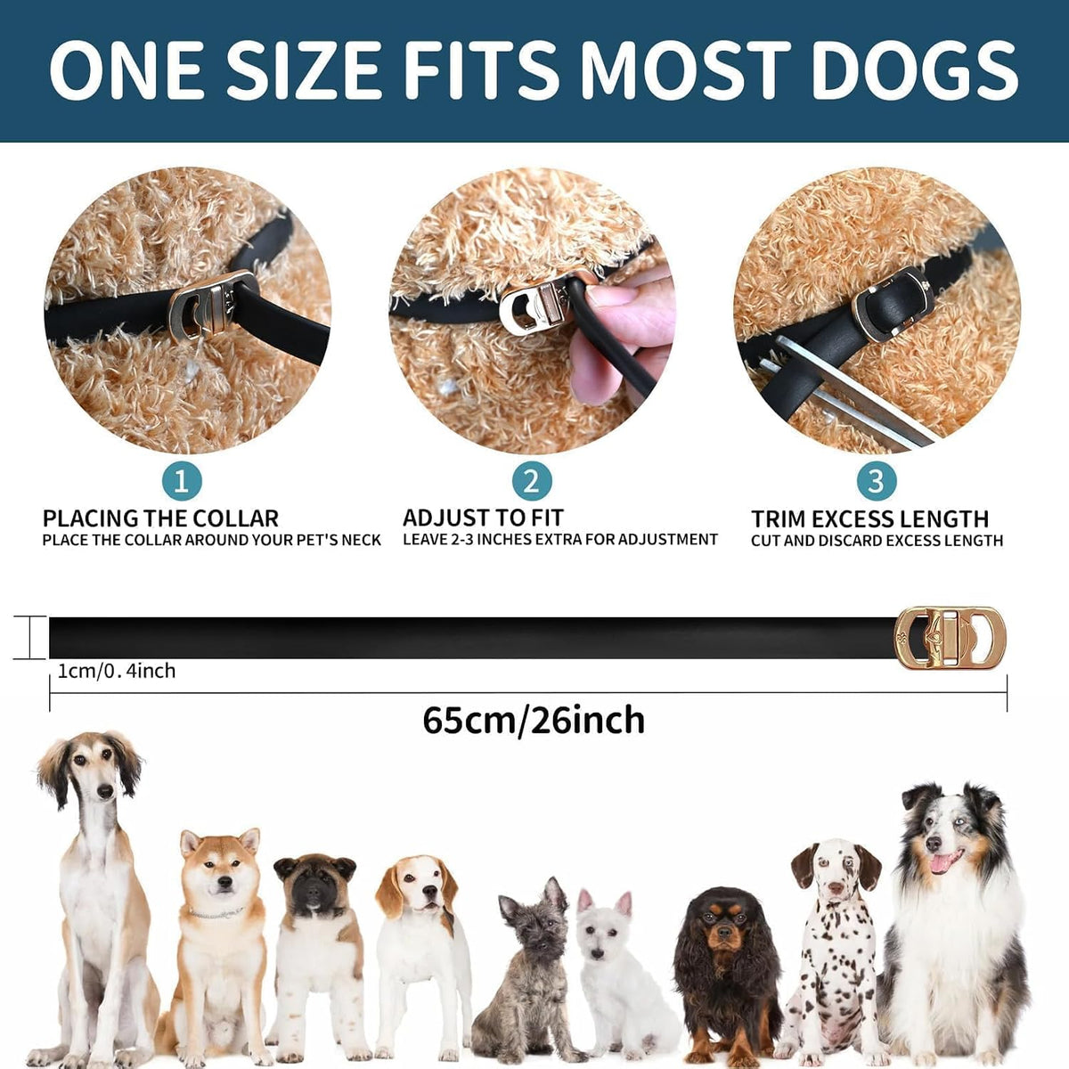 VICSOM Flea Collar for Dogs, Flea and Tick Prevention for Dogs, 4 Pack | 32 Months Flea and Tick Treatmen For Puppies And Small, Medium, Large Dogs, Waterproof Adjustable Collars, Unscented, Black