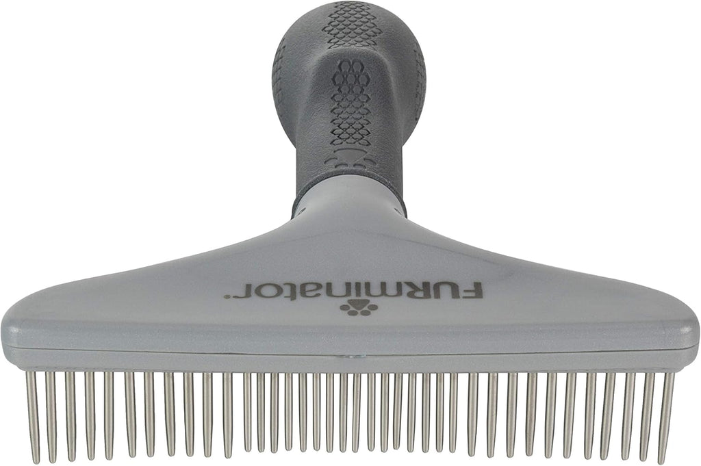 FURminator Dog/Cat Grooming Rake, Grooming Tool, Removes Loose Hair and Tangles, Gray
