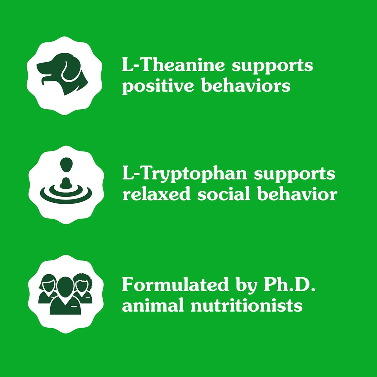 Greenies Supplements Calming Chews for Dogs, Chicken Flavor, 40 Count | L-Tryptophan & L-Theanine, supports positive behavior, made in USA, NASC Quality Seal, real chicken, no fillers