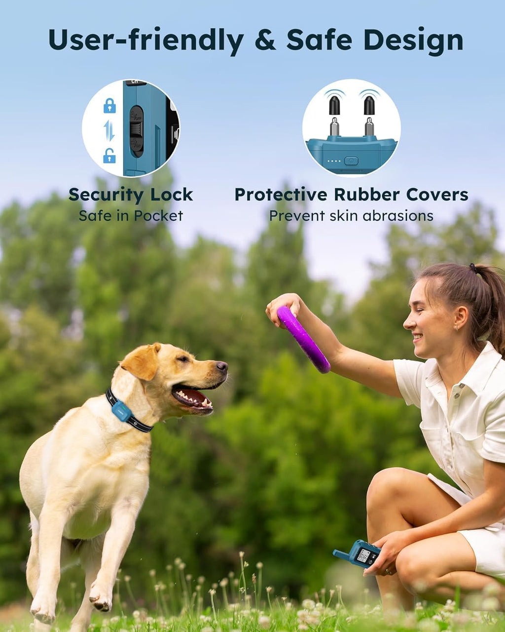 Dog Shock Collar for Dogs - 4200FT Dog Training Collars with Remote | IPX8 Waterproof Electric Collar with 4 Training Modes, Security Lock, Rechargeable e-Collar for Dogs 10-120lbs