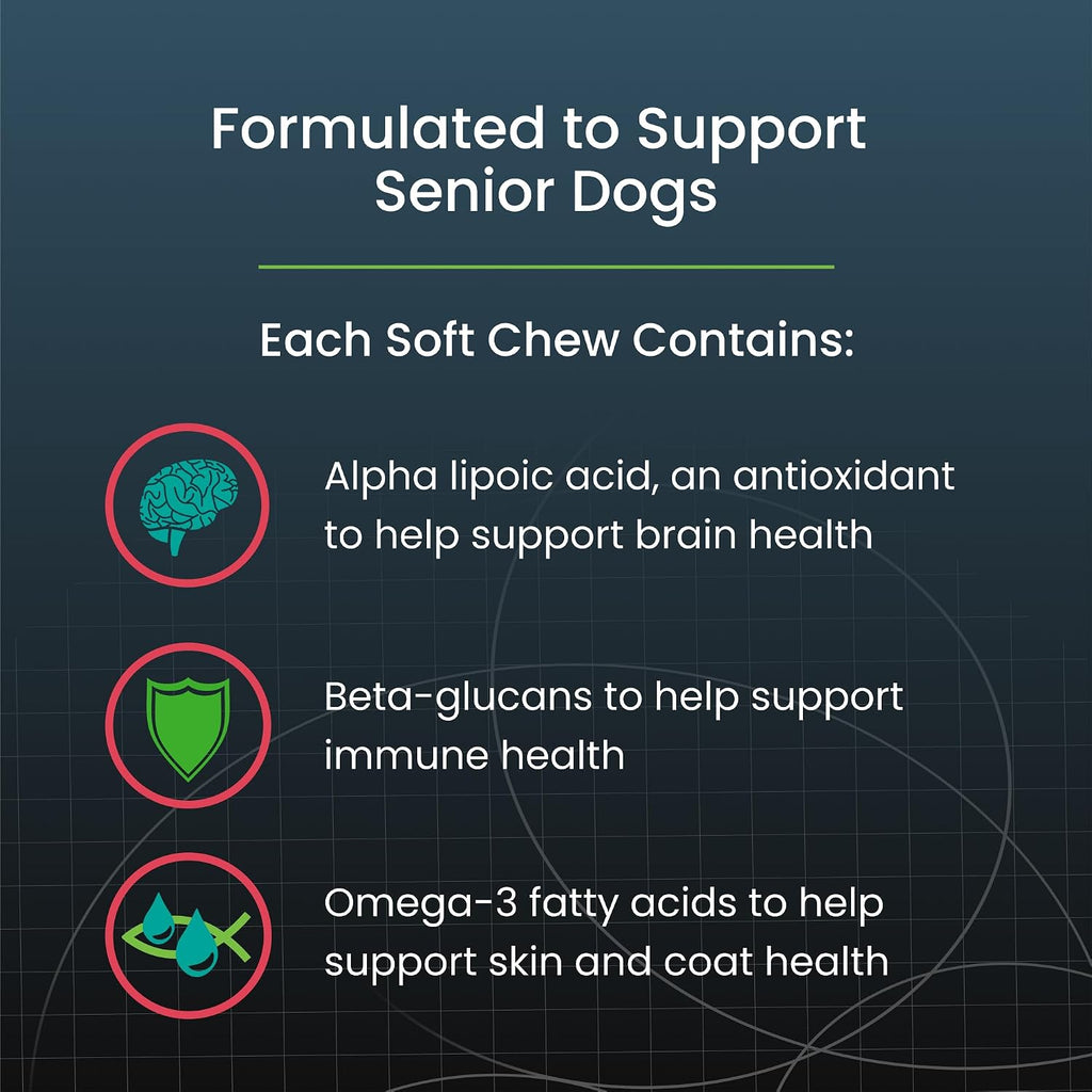 Nutramax Dasuquin Senior Joint Supplement for Large Dogs Soft Chews 84ct | Glucosamine and Chondroitin Soft Chews for Older Dogs, Joint, Skin & Coat, Brain & Immune Support, For Large Dogs