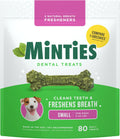 Minties Dog Dental Bone Treats, Tiny/Small Dental Dog Treats, Clean Teeth, Fight Bad Breath, Removes Plaque and Tartar, 80 Count